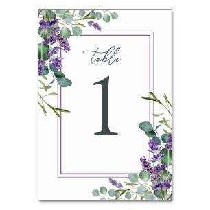 Eucalyptus Foliage Lavender Flowers Table Number