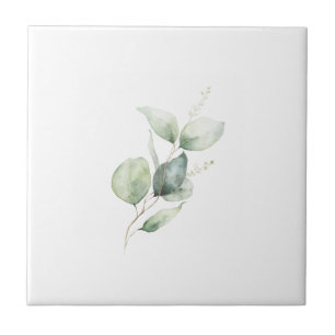 Eucalyptus Foliage Minimalist Botanical Ceramic Tile
