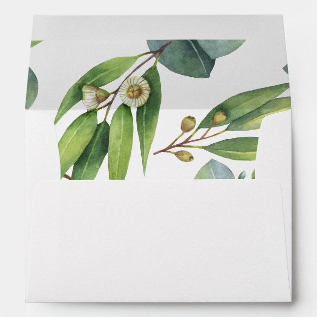 Eucalyptus Foliage Personalised Return Address Envelopes (Back (Bottom))
