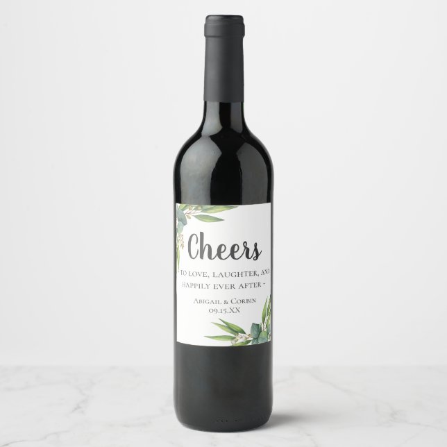 Eucalyptus Foliage Personalised Wine Label (Front)