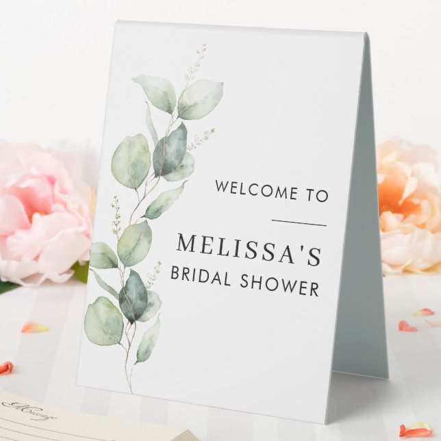 Eucalyptus Foliage Script Bridal Shower Welcome (In SItu (Wedding))