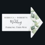 Eucalyptus Foliage Script Wedding Car Parking Garden Sign<br><div class="desc">Eucalyptus Foliage Script Wedding Parking Sign on white background featuring watercolor succulent greenery eucalyptus stem with grey script and modern typography you can easily change</div>