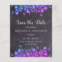 Eucalyptus Foliage Slate QR Code Save The Date Inv