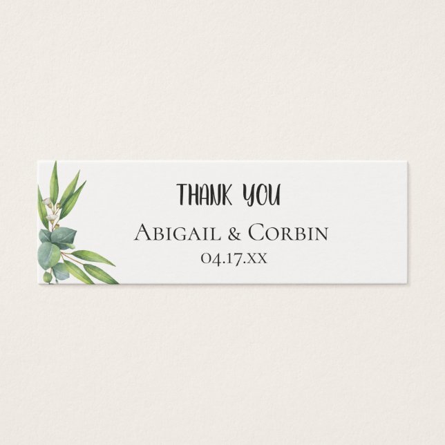 Eucalyptus Foliage Wedding Gift Tag (Front)
