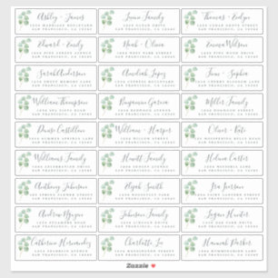 Eucalyptus Foliage Wedding Guest Address Labels