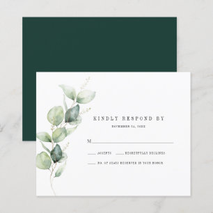 Eucalyptus Foliage Wedding RSVP Response Card