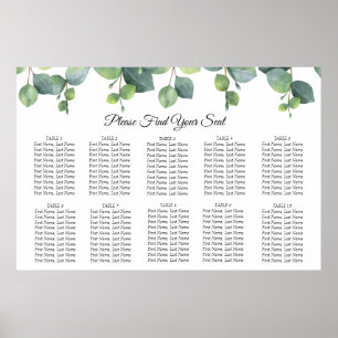 Eucalyptus Foliage Wedding Seating Chart
