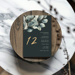 Eucalyptus Foliage wedding table seating chart Invitation