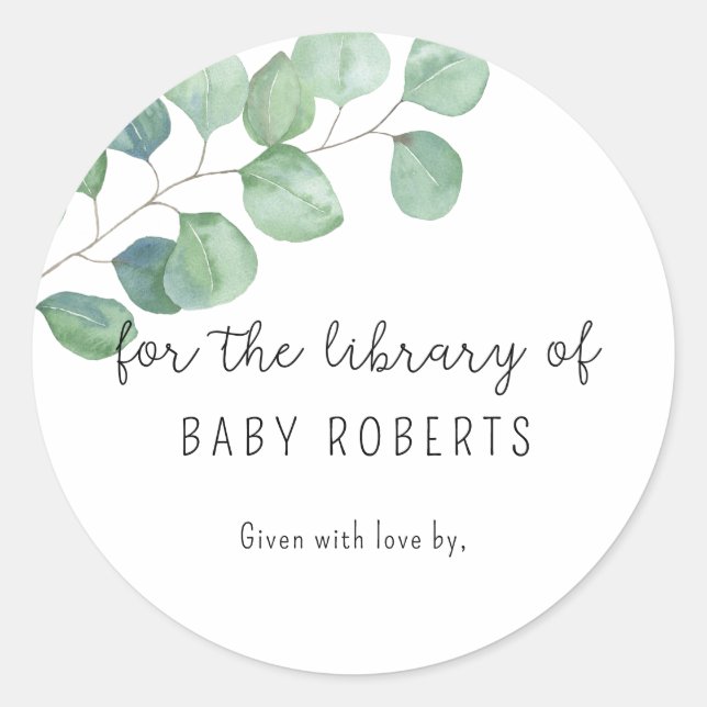 Eucalyptus - for the library of classic round sticker (Front)