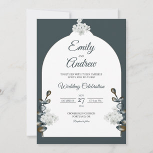 Eucalyptus Frame Elegant Floral Watercolor Wedding Invitation