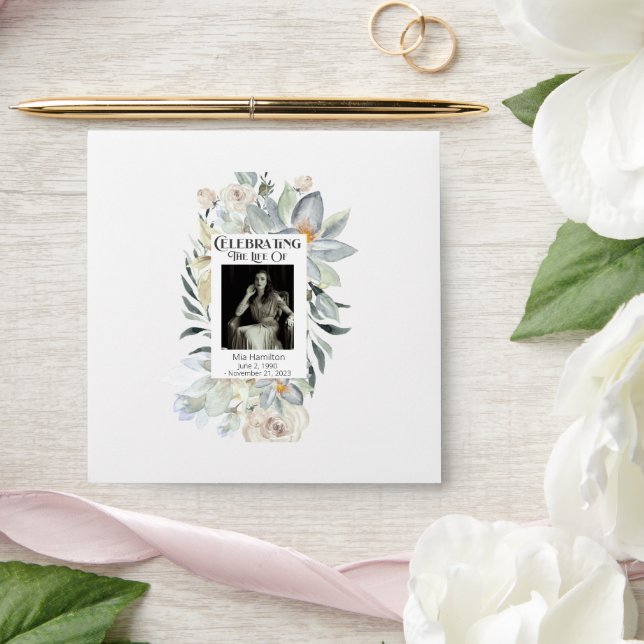 Eucalyptus Frame Memorial Funeral Seed Packet Envelope (Wedding)