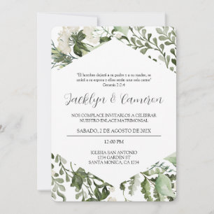 Eucalyptus frame Spanish Wedding Invitation