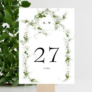 Eucalyptus Framed Wreath Elegant Monogram Wedding Table Number