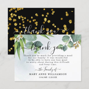 Eucalyptus Funeral Food Thank You Card
