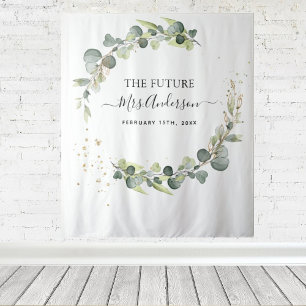 Eucalyptus Future Mrs. Photo Booth Backdrop Tapestry