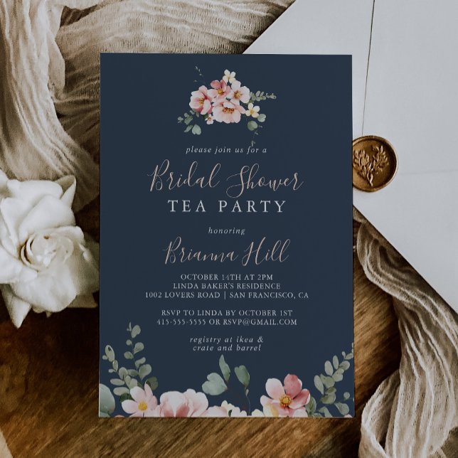 Eucalyptus Garden Floral Bridal Shower Tea Party Invitation (Creator Uploaded)