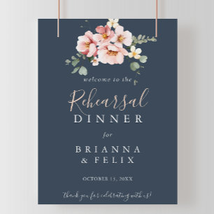Eucalyptus Garden Floral Rehearsal Dinner Welcome  Poster