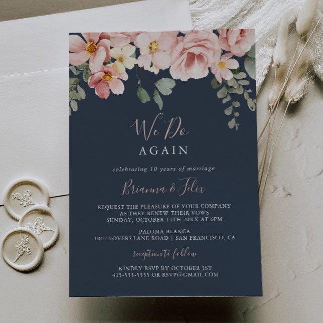 Eucalyptus Garden Floral We Do Again Vow Renewal  Invitation (Creator Uploaded)