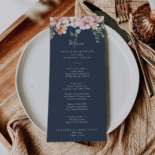 Eucalyptus Garden Rose Floral Dinner Menu