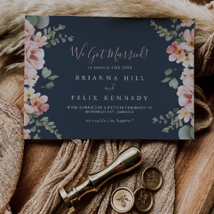 Eucalyptus Garden Rose Floral Elopement Announcement