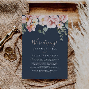 Eucalyptus Garden Rose Floral Elopement Reception Invitation