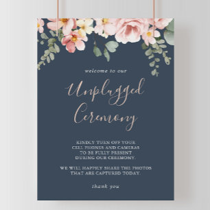 Eucalyptus Garden Rose Floral Unplugged Ceremony Poster