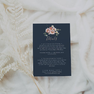 Eucalyptus Garden Rose Floral Wedding Details Enclosure Card