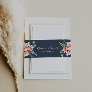 Eucalyptus Garden Rose Floral Wedding Invitation Belly Band