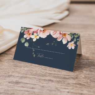 Eucalyptus Garden Rose Floral Wedding  Place Card