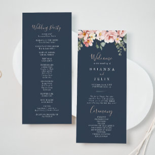 Eucalyptus Garden Rose Floral Wedding Program