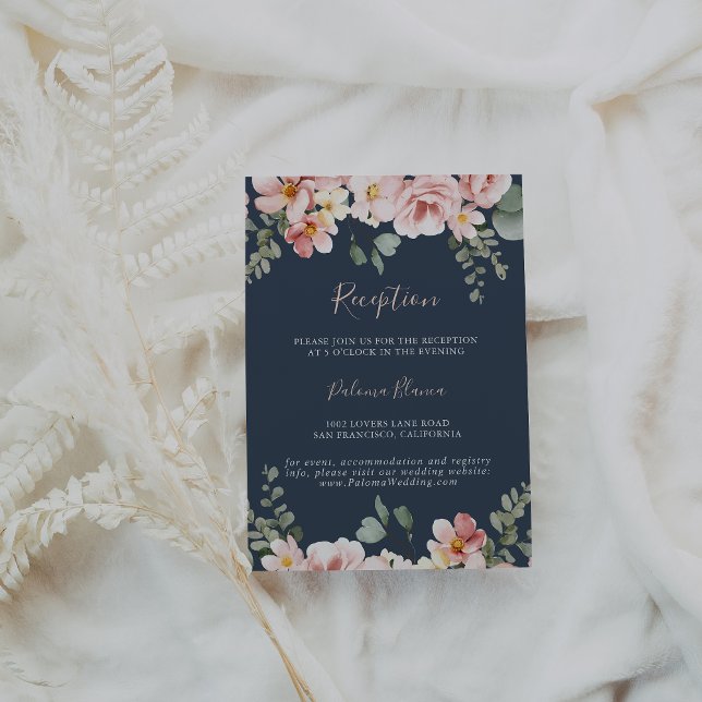 Eucalyptus Garden Rose Floral Wedding Reception Enclosure Card (Creator Uploaded)