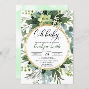 Eucalyptus Gender Neutral Oh Baby Shower Invitation