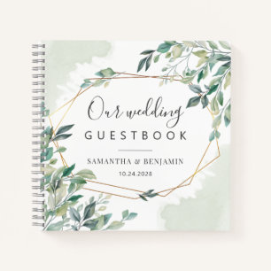 Eucalyptus Geometric Botanical Wedding Guest Book