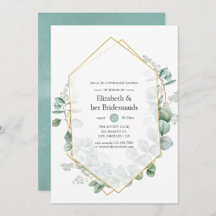 Eucalyptus Geometric Bridesmaids Luncheon Invitation