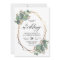 Eucalyptus geometric frame wedding invitation
