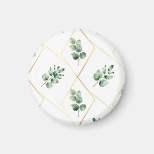Eucalyptus Geometric Gold Pattern Magnet