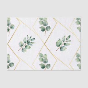 Eucalyptus Geometric Gold Pattern Tissue Paper