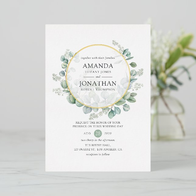 Eucalyptus Geometric Gold Wedding (Standing Front)