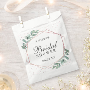 Eucalyptus Geometric Rose Gold Foil Bridal Shower Favour Bag