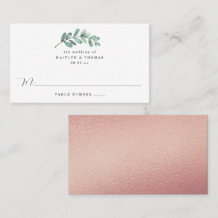 Eucalyptus Geometric Rose Gold Foil Wedding Place Card