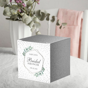 Eucalyptus Geometric Silver Foil Bridal Shower Favour Box