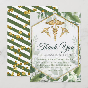 Eucalyptus Glitter Greenery Doctor Thank You Card