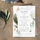 Eucalyptus Glow Gold Greenery 2 Wedding Invitation<br><div class="desc">Eucalyptus leaves and Gold are hand painted in this modern Wedding Invitation. It's great for rustic weddings, summer weddings, and fall weddings. And printed professionally, for a high quality, luxury look. Luxe without the high custom price. Create your wedding invite with our easy to use templates. Just enter in your...</div>