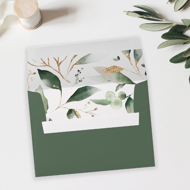 Eucalyptus Glow Gold Greenery - Green 3 Envelope (Creator Uploaded)