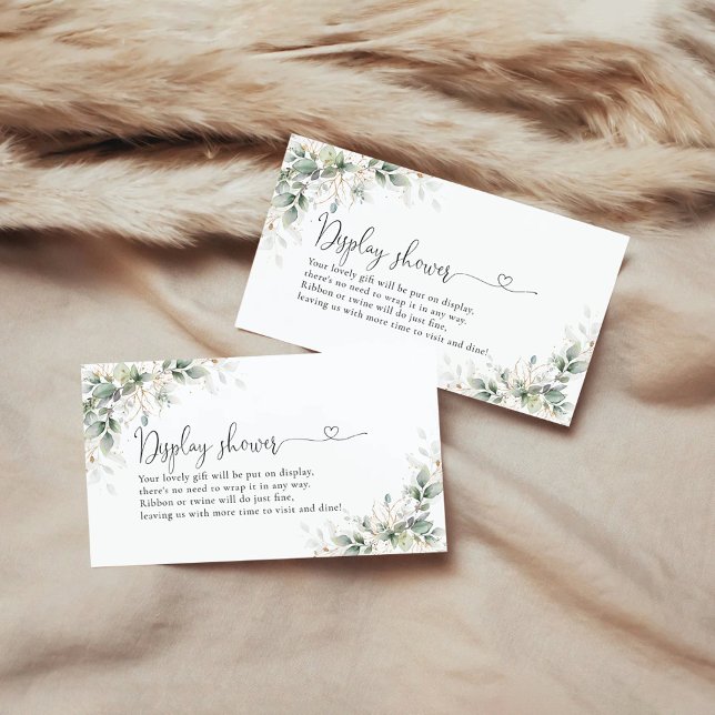 Eucalyptus Gold Baby Shower Enclosure Card  (Creator Uploaded)