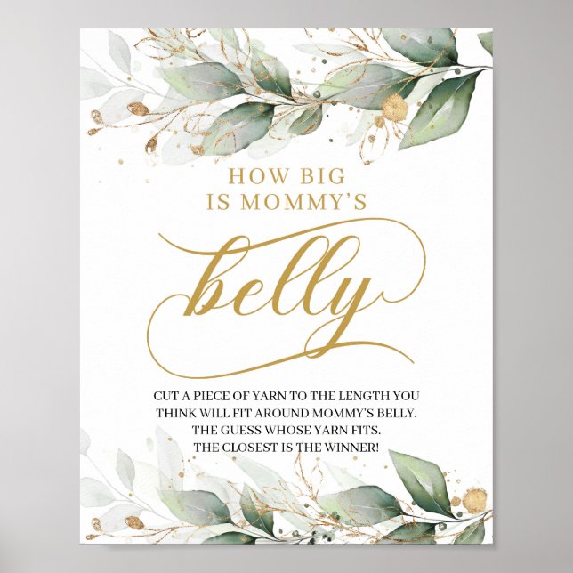 Eucalyptus gold boho how big is mommy's belly sign (Front)