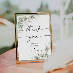 Eucalyptus Gold Bridal Shower Thank You Sign