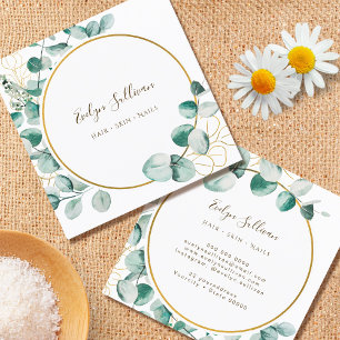 Eucalyptus gold circle business card