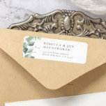 Eucalyptus & Gold Confetti Wedding Return Address Label<br><div class="desc">An elegant design, with hand-painted eucalyptus greenery, faux gold confetti, your names, and your contact details in classic typography. Perfect for events or daily mail. View the collection link on this page to see all of the matching items. Click on "Personalize this template" to change the wording. If you want...</div>