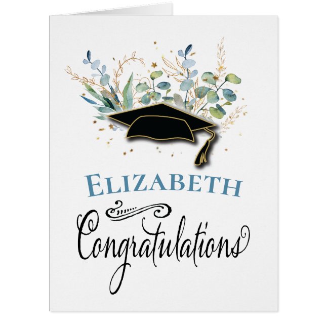Eucalyptus Gold Congratulations Graduate Card (Front)